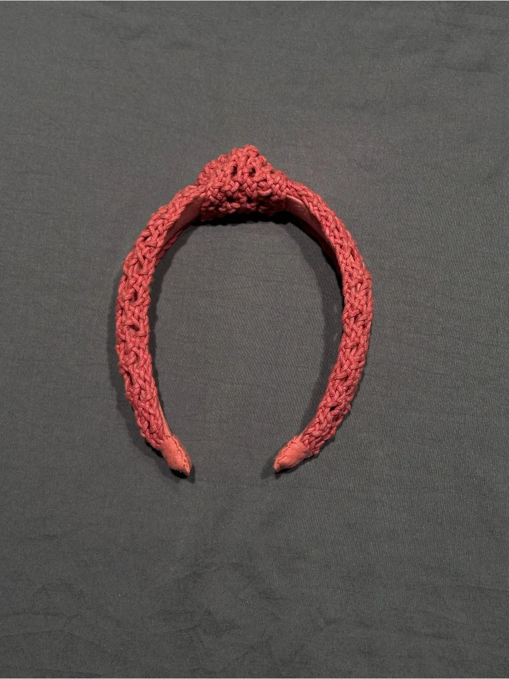 Old Navy Coral Pink Crochet Top Knot Headband